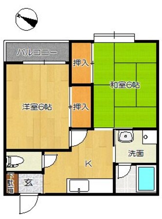 上所グリーンタウンF棟の物件間取画像